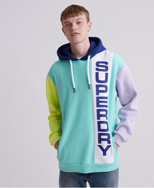 Superdry Ticket Type Oversized Férfi Kapucnis Pulóver Kék | HOBFY3124